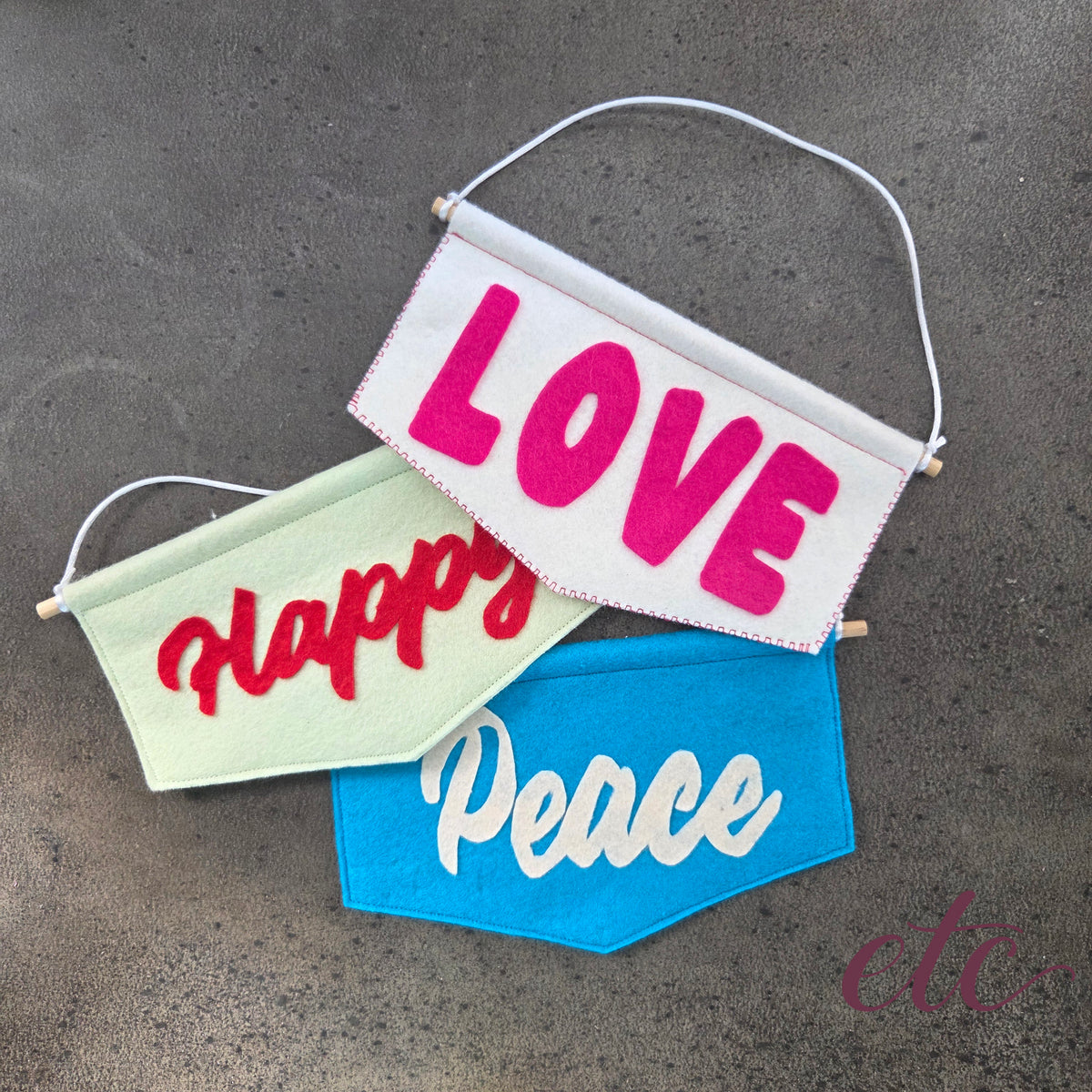 Felt banner - handmade in NZ