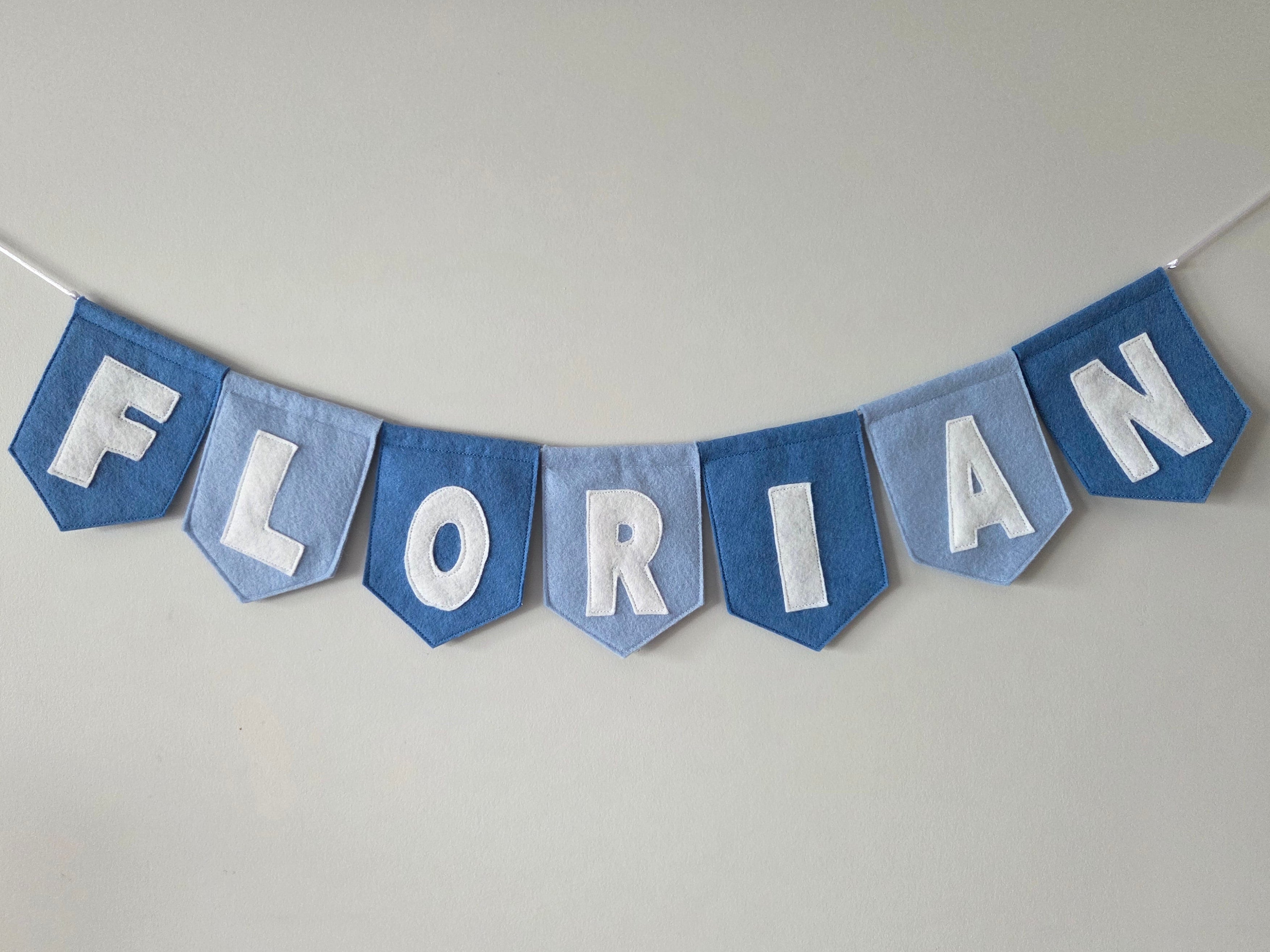 Felt banner handmade blue